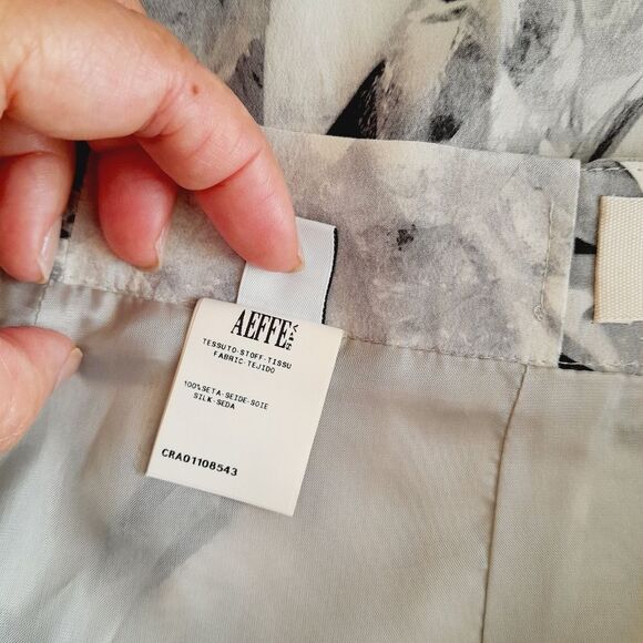 Cacharel Mini Pleat Silk Skirt Geometric Paint Artsy Career Wear ContemporarySz6 - Picture 11 of 12